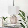 Glass Table Lamp With Drum Shade Gray - Olivia & May