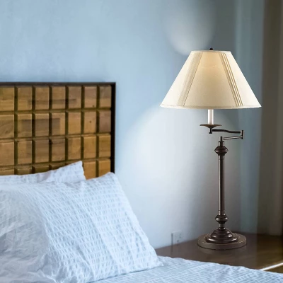 29.5" 3-way Metal Swing Arm Desk Lamp Dark Bronze - Cal Lighting 4 29.5" 3-way Metal Swing Arm Desk Lamp Dark Bronze - Cal Lighting - Image 2