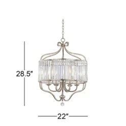 Vienna Full Spectrum Stella Antique Soft Silver Chandelier 22" Wide French Crystal Glass 6-Light Fixture For Dining Room House Foyer Kitchen Island -Finest Home Decoration GUEST 295ebaa8 5ded 4542 927b e17330590c4e