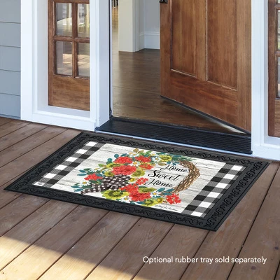 Geranium Wreath Summer Doormat Indoor Outdoor 30" X 18" Briarwood Lane 4 Geranium Wreath Summer Doormat Indoor Outdoor 30" X 18" Briarwood Lane - Image 2
