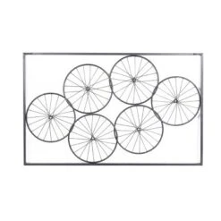 Metal Bike Wheels Wall Decor With Black Frame Black - Olivia & May -Finest Home Decoration GUEST 2a876763 ab04 4343 b7c4 e9ca0c361a26