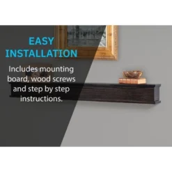 Mantels Direct Bisbee - Floating Fireplace Oak Hardwood Mantel Shelf Wooden Shelf Perfect For Electric Fireplaces - Made In The USA -Finest Home Decoration GUEST 2b3b43b3 ec88 40c4 8495 e19a0669ac4f