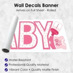 Big Dot Of Happiness It's A Girl - Peel And Stick Pink Baby Shower Standard Banner Wall Decals - Baby -Finest Home Decoration GUEST 2be1a737 0685 4757 9656 e542164d27d3