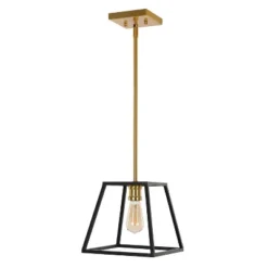 9.25" 1-Light Girard Farmhouse Industrial Iron LED Pendant Black/Brass Gold - JONATHAN Y 18 9.25" 1-Light Girard Farmhouse Industrial Iron LED Pendant Black/Brass Gold - JONATHAN Y -Finest Home Decoration GUEST 2cf83c7f cde3 407f 941c ebd04a58f1dd