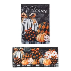 Evergreen Elegant Pattern Pumpkins Set Of 2 Garden Flag And Sassafras Doormat Bundle Set -Finest Home Decoration GUEST 2d685714 1ab3 4a59 9104 6488de582731