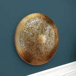 Metal Plate Wall Decor With Moroccan Pattern Gold - Olivia & May -Finest Home Decoration GUEST 2e6b3a59 8679 4fef 8d02 624771606d2f