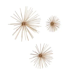 Contemporary Metal Starburst 3D Wall Decor Set Of 3 Gold - Olivia & May -Finest Home Decoration GUEST 2e95a390 e47e 4462 a2fb bd12547d8e53