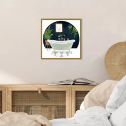 16" X 16" Homebody Collection C Bath By Victoria Borges Framed Canvas Wall Art Gold - Amanti Art -Finest Home Decoration GUEST 2effaffe 28ce 4805 8717 48e6e4b478a1