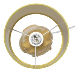 12.8" Contemporary Ceramic Owl Bedside Table Lamp With Matching Fabric Shade Yellow - Simple Designs -Finest Home Decoration GUEST 2f15db96 c3e7 4e71 a07d 59a570e63a38