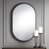 Uttermost Rapido Oval Vanity Decorative Wall Mirror Modern Matte Black Iron Frame 24" Wide For Bathroom Bedroom Living Room Home Office House Entryway -Finest Home Decoration GUEST 2f3616cd 1265 4735 b459 e41c48bb9627
