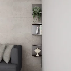 Floating Corner Shelf- 5 Tier Wall Shelves With Hidden Brackets To Display Décor, Books, Photos, More- Hardware Included By Lavish Home (Dark Brown) -Finest Home Decoration GUEST 2f8675d6 6999 48b9 b180 5be1cf544190