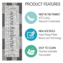 Sussexhome Non Skid Cotton Washable Laundry Room Runner Rug, 20" X 59" 23 Sussexhome Non Skid Cotton Washable Laundry Room Runner Rug, 20" X 59" -Finest Home Decoration GUEST 305a22d7 d383 4782 b04a 39fa13d10a1d