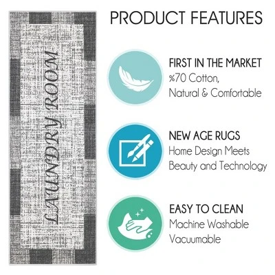 Sussexhome Non Skid Cotton Washable Laundry Room Runner Rug, 20" X 59" 5 Sussexhome Non Skid Cotton Washable Laundry Room Runner Rug, 20" X 59" - Image 3