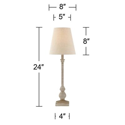 Regency Hill Loreno Traditional Buffet Table Lamps 24" High Set Of 2 Whitewashed Oatmeal Linen Drum Shade For Bedroom Living Nightstand Family Room 7 Regency Hill Loreno Traditional Buffet Table Lamps 24" High Set Of 2 Whitewashed Oatmeal Linen Drum Shade For Bedroom Living Nightstand Family Room - Image 5