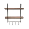Transpac Metal 27.56 In. Brown Double Shelf With Hooks -Finest Home Decoration GUEST 30fe1006 9b2e 40c2 ab48 e832bedd05ba