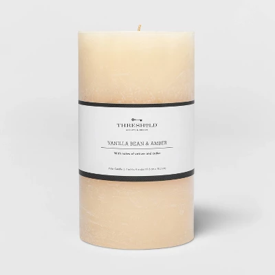 Pillar Vanilla Bean And Amber Candle - Threshold™ 7 Pillar Vanilla Bean And Amber Candle - Threshold™ - Image 5