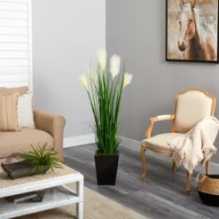 Nearly Natural 4.5-ft Wheat Plum Grass Artificial Plant In Black Metal Planter 7 Nearly Natural 4.5-ft Wheat Plum Grass Artificial Plant In Black Metal Planter -Finest Home Decoration GUEST 3240332c 39b6 46b7 a714 1cbd3f13e72f