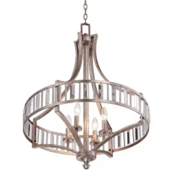 Vienna Full Spectrum Soft Silver Chandelier 24" Wide Crystal Glass 4-Light Fixture For Dining Room House Kitchen Bedroom -Finest Home Decoration GUEST 33a6de90 f0e1 4bb8 80d4 2c34792f5801