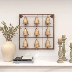 Metal Bell Square Frame Wall Decor Brass - Olivia & May 21 Metal Bell Square Frame Wall Decor Brass - Olivia & May -Finest Home Decoration GUEST 33dabbf0 4669 4f9d 9a8f 3247307cef27