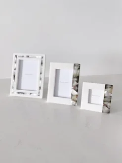 Grey Mother Of Pearl White Marble Picture Frame, 4x6 - Anaya -Finest Home Decoration GUEST 34250b92 822a 4216 9999 6924ef9a91a3