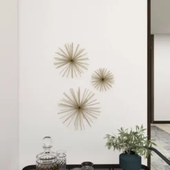 Contemporary Metal Starburst 3D Wall Decor Set Of 3 Gold - Olivia & May -Finest Home Decoration GUEST 367e308d 128b 4f26 b7ec e13507d29215