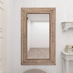 Wood Floral Intricately Carved Wall Mirror Brown - Olivia & May 27 Wood Floral Intricately Carved Wall Mirror Brown - Olivia & May -Finest Home Decoration GUEST 371f0e09 c7b5 4258 b36a 392afb848111