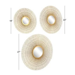 Metal Sunburst Round Wall Decor With Mirror Accent Set Of 3 Gold - Olivia & May 15 Metal Sunburst Round Wall Decor With Mirror Accent Set Of 3 Gold - Olivia & May -Finest Home Decoration GUEST 3720b640 4bc2 4baf ae7e 2c3c6bbddea9