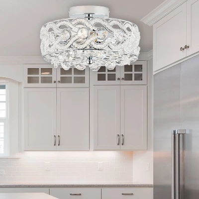 11.5" Olivia Semi-Flush Mount Pendant Metallic Silver - River Of Goods 7 11.5" Olivia Semi-Flush Mount Pendant Metallic Silver - River Of Goods - Image 5