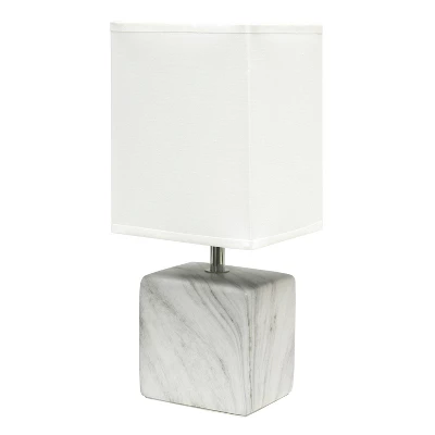Petite Marbled Ceramic Table Lamp With Fabric Shade - Simple Designs 12 Petite Marbled Ceramic Table Lamp With Fabric Shade - Simple Designs - Image 10