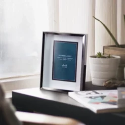 Northlight 8" Contemporary Rectangular 4" X 6" Photo Picture Frame - Silver And Clear