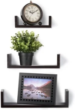 Display Floating Wooden Shelves With Espresso Finish - Set Of 3 Wall Decoration Shelves - Homeitusa -Finest Home Decoration GUEST 39d4ad51 4273 4f10 bd33 1fdf62f02c1a
