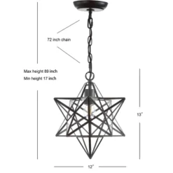 12" Stella Moravian Star Metal/Clear Glass LED Pendant - Jonathan Y 10 12" Stella Moravian Star Metal/Clear Glass LED Pendant - Jonathan Y -Finest Home Decoration GUEST 3a174f0b 35f9 4043 98c1 e66912ffa681