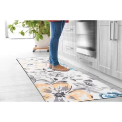 World Rug Gallery Modern Floral Anti Fatigue Standing Mat -Finest Home Decoration GUEST 3a92d074 6a23 4fe6 bd06 7a6ea152aa3c