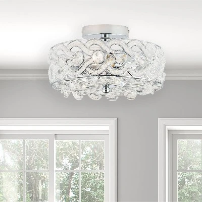 11.5" Olivia Semi-Flush Mount Pendant Metallic Silver - River Of Goods 6 11.5" Olivia Semi-Flush Mount Pendant Metallic Silver - River Of Goods - Image 4