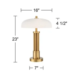 Possini Euro Design Possini Euro® Granview Desk Lamp With Glass Shade And Dual USB Ports -Finest Home Decoration GUEST 3d169126 e3ca 444a 8f37 434f85771db4