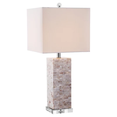 26" Homer Shell Table Lamp Cream (Includes CFL Light Bulb) - Safavieh 3 26" Homer Shell Table Lamp Cream (Includes CFL Light Bulb) - Safavieh