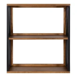 25" X 28" Rigby Wood Decorative Wall Shelf Rustic Brown/Black - Kate & Laurel All Things Decor
