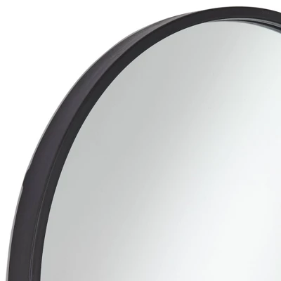 Uttermost Rapido Oval Vanity Decorative Wall Mirror Modern Matte Black Iron Frame 24" Wide For Bathroom Bedroom Living Room Home Office House Entryway 4 Uttermost Rapido Oval Vanity Decorative Wall Mirror Modern Matte Black Iron Frame 24" Wide For Bathroom Bedroom Living Room Home Office House Entryway - Image 2
