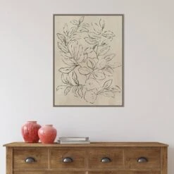 22" X 30" Outlined Leaves I By Asia Jensen Framed Canvas Wall Art Gray Wash - Amanti Art -Finest Home Decoration GUEST 3dd0ab0d 03ac 4df8 b9b5 bb97d5941e59