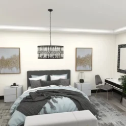 Metal Crystal Embellishments 6 Light Chandelier With Link Style Chain Black - Olivia & May 27 Metal Crystal Embellishments 6 Light Chandelier With Link Style Chain Black - Olivia & May -Finest Home Decoration GUEST 3f111bb2 37c2 49bc 8daf 60012836132b