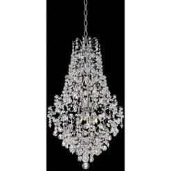 Vienna Full Spectrum Marilyn Chrome Pendant Chandelier 18 1/4" Wide Modern Clear Crystal 5-Light Fixture For Dining Room House Foyer Kitchen Island -Finest Home Decoration GUEST 3f8735ed b4ae 4c90 b718 0c6f226acb3a