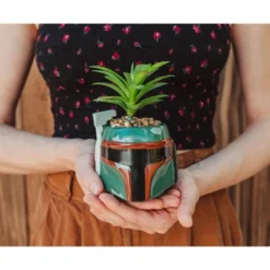 Silver Buffalo Star Wars Boba Fett Helmet 3-Inch Ceramic Mini Planter With Artificial Succulent -Finest Home Decoration GUEST 3fd9eab7 3ff0 4745 85ca adffc91a5d59