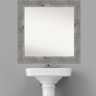 32" X 32" Non-Beveled Bridge Wood Bathroom Wall Mirror Gray - Amanti Art 7 32" X 32" Non-Beveled Bridge Wood Bathroom Wall Mirror Gray - Amanti Art - Image 5
