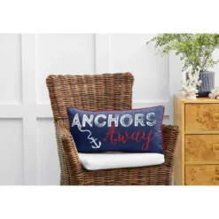 C&F Home 12" X 24" Anchors Away Nautical Embroidered Lumbar Throw Pillow -Finest Home Decoration GUEST 434f8a82 436b 4c01 8f2b 4e2c761ed736