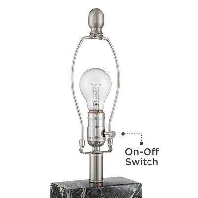 360 Lighting Connie Modern Table Lamps Set Of 2 25" High Black Faux Marble With USB Charging Ports White Rectangular Shade For Living Room House Desk 8 360 Lighting Connie Modern Table Lamps Set Of 2 25" High Black Faux Marble With USB Charging Ports White Rectangular Shade For Living Room House Desk - Image 6