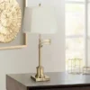 360 Lighting Swing Arm Desk Table Lamp 36" Tall Antique Brass Beige Fabric Drum Shade For Living Room Bedroom Bedside Office Family -Finest Home Decoration GUEST 448868a6 3812 4388 ad6f 24cbd54379a9