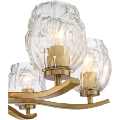 Stiffel Soft Gold Chandelier Lighting 29 1/4" Wide Modern Textured Clear Glass 6-Light Fixture For Dining Room House Kitchen Home -Finest Home Decoration GUEST 449f30d6 1cc1 4cad b4e7 6298debbf200