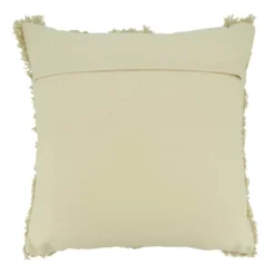 Saro Lifestyle Fringe Stripe Throw Pillow With Down Filling, 20", Natural