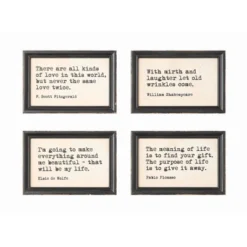 9" X 6" (Set Of 4) Quotes Wood Framed Decorative Wall Art - Storied Home -Finest Home Decoration GUEST 463c1487 0231 4225 a8e9 4596ca386a5c