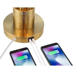 Possini Euro Design Possini Euro® Granview Desk Lamp With Glass Shade And Dual USB Ports -Finest Home Decoration GUEST 46b6424d e57f 4992 aea7 a142950741de